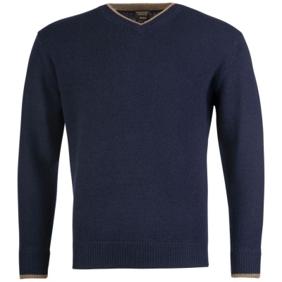 Jack Pyke Ashcombe Pulover 100% lână de miel cu decolteu V, culoare bleumarin - Img 2