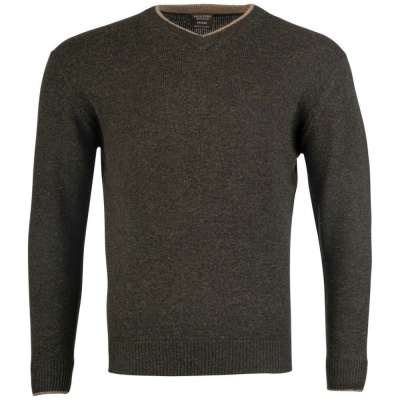 Jack Pyke Ashcombe Pulover 100% lână de miel cu decolteu V, culoare oliv