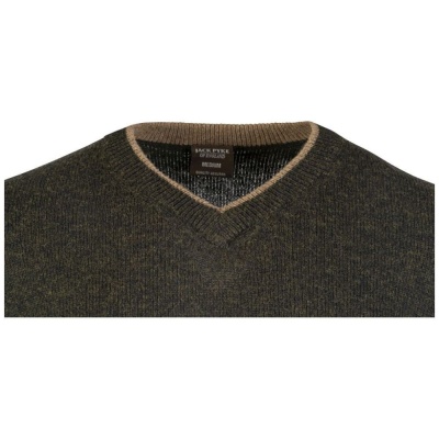 Jack Pyke Ashcombe Pulover 100% lână de miel cu decolteu V, culoare oliv - Img 4