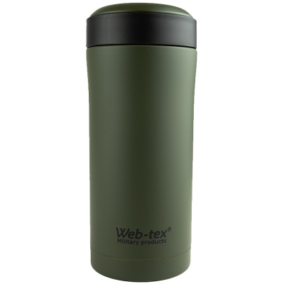 Termos Web-Tex Ammo Pouch Flask 330 ml, verde– oțel inoxidabil, compatibil PLCE