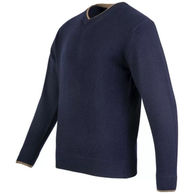 Jack Pyke Ashcombe Pulover 100% lână de miel cu decolteu V, culoare bleumarin - Img 10