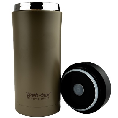 Termos Web-Tex Ammo Pouch Flask 330 ml, maro– oțel inoxidabil, compatibil PLCE - Img 2