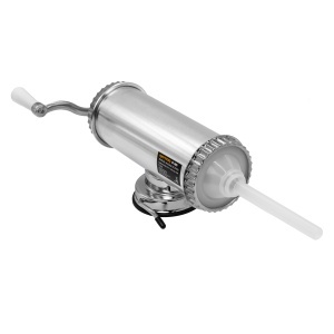 Aparat manual de facut carnati ROTOR RY-2003, 1,5 kg, orizontal, inox alimentar, 3 palnii, fixare pe masa cu ventuza - Img 2