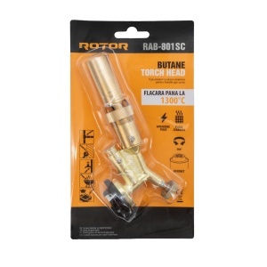 Cap arzător din oțel pentru butelie gaz spray, placă ceramică, aprindere piezo, conectare bayonet ROTOR RAB-801SC - Img 3