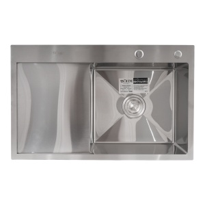 Chiuveta Bucatarie Inox alimentar SUS304 BÖHM BH7849RS Satin 780x490x215 mm - Img 2