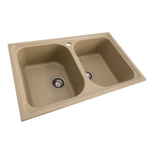 Chiuveta de bucatarie Elefant Premium Equatoria, Nisip bej , 785x490 mm - Img 3