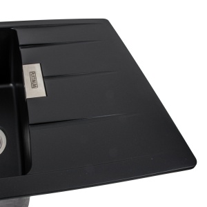 Chiuveta de bucatarie Elefant Premium Roma Negru metalic, 775x500 mm - Img 4