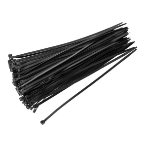 Colier plastic negru 4×200 mm, set 100 bucăți – FLOW