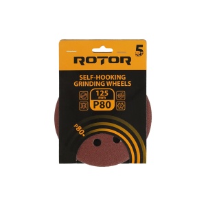 Disc abraziv pentru slefuitor cu excentric ROTOR 125 P80 - Pachet 5 bucati