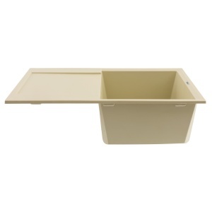 FCB-7849HI/1T, Chiuveta de bucatarie din granit cu o cuva si scurgator, seria HORIZON, Ivory, 780x495x230 mm, FLOW - Img 2