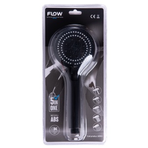 FPD-5B Cap de duș multifuncțional 5 în 1, negru ABS, FLOW