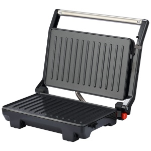 Gratar electric BÖHM HOME BEGM100S, 1000 W, placi reversibile grill / plane, deschidere 180° - Img 1