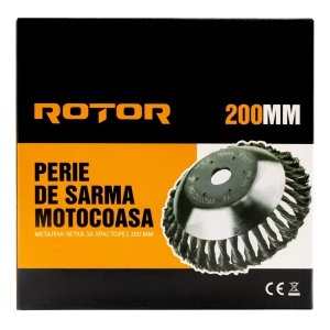 Perie de sârmă motocoasă 200 mm ROTOR - Img 2