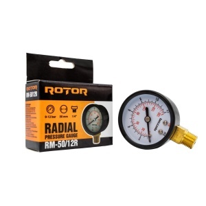 RM-50/12R, Manometru radial apa 0-12 bar, 50 mm, conexiune 1/4", ROTOR