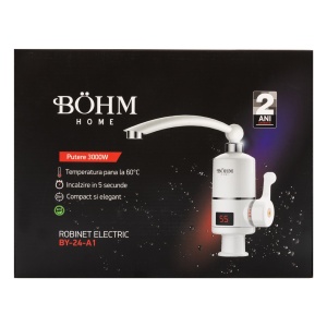 Robinet electric vertical cu pipă rotativă tip L, afișaj digital BÖHM BY-24A-1 - Img 2