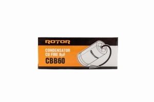 CBB60 Condensator cu fire 8µF 35x62 mm 450V ROTOR - Img 2