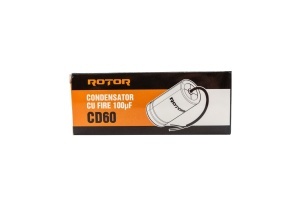 CD60 Condensator cu fire 100µF 50x100 mm 330V ROTOR - Img 2