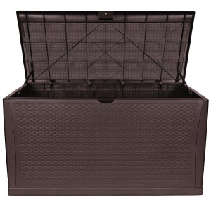 Cutie de depozitare TOUGH MASTER TM-SBR46H, 460L, stil ratan, culoare cafea, cu balamale - Img 2