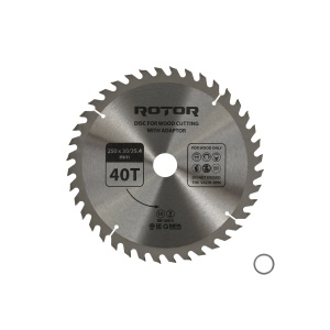 Disc taiat lemn ROTOR 250*30/25,4 cu adaptor 40T