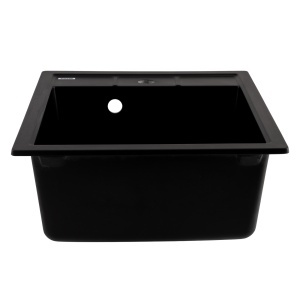 FCB-4651BBA/1, Chiuveta de bucatarie din granit cu o cuva, seria BRICK, Black/Anthracite, 460x495x190 mm, FLOW - Img 2