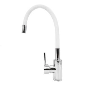 FL XI-CW451ZW, Baterie bucatarie cu pipa flexibila, zinc, alb, FLOW - Img 3