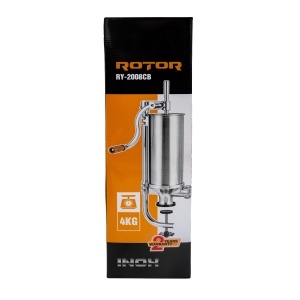 Aparat manual de facut carnati ROTOR RY-2008CB, vertical, 4 kg, inox alimentar, 4 palnii, fixare pe masa cu clema - Img 4