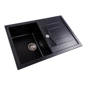 Chiuveta de bucătărie Elefant Premium Troya 7850 , Negru 776x496 mm - Img 5