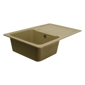 Chiuvetă din compozit de granit pentru bucătărie ELEFANT PREMIUM 7850 VERONA Bej 775 x 495 mm - Img 4