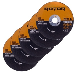 Disc abraziv pentru metal+inox 75*1,6*10 mm, ROTOR - Pachet 5 bucati - Img 3