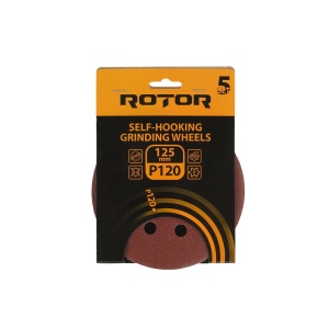 Disc abraziv pentru slefuitor cu excentric ROTOR 125 P120 - Pachet 5 bucati - Img 1