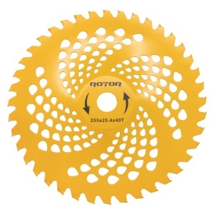 Disc motocoasă Premium 40T ondulat (tip oală) cu VIDIA 255×25,4×1,5 mm ROTOR