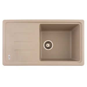 FCB-7843SLS/1T, Chiuveta de bucatarie din granit cu o cuva si scurgator, seria SLIM LONG, Sahara, 780x435x200 mm, FLOW