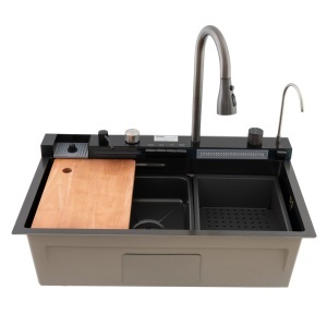 MH7546-SET-06 Chiuveta multifunctionala din inox nano black, honeycomb, seria Decor MIXXUS - Img 1