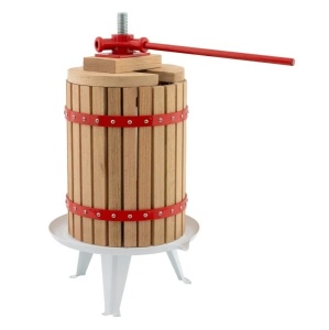 Presa manuala pentru fructe ROTOR FP-18, 18 L, cuva Ø28,6 cm, lemn masiv de stejar, fonta si otel