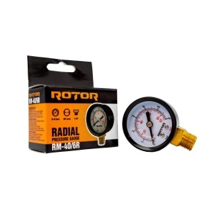 RM-40/6R, Manometru radial, apa 0-6 bar, 40 mm, conexiune 1/4", ROTOR
