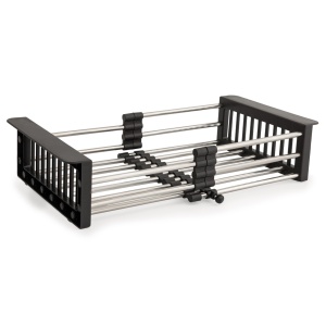 Scurgator extensibil 41x27 cm, negru pentru chiuveta, FLEKO