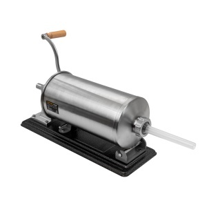 Aparat manual de facut carnati ROTOR RY-2010PA, orizontal, 5,5 kg, cuva rabatabila din inox alimentar, 4 palnii, fixare pe masa cu cleme - Img 2