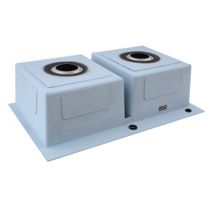 Chiuvetă de bucătărie dublă din inox alimentar BH7849DS BÖHM Satin 780x490x215 mm - Img 3