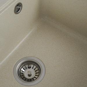 Chiuvetă din compozit de granit pentru bucătărie ELEFANT PREMIUM 5852 VESTA Nisip bej 580 x 518 mm - Img 6