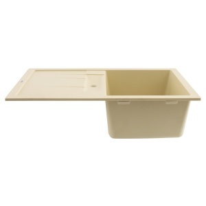 FCB-7749FI/1.5T, Chiuveta de bucatarie din granit cu o cuva si scurgator, seria FORT, Ivory, 775x495x200 mm, FLOW - Img 2