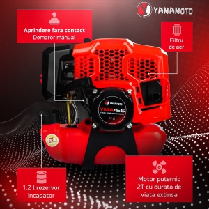 Motocoasa benzina Yamamoto YMA.56 , 2T, 5.8 CP, 10000 rpm - Img 3