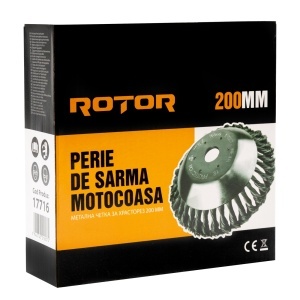 Perie de sârmă motocoasă 200 mm ROTOR - Img 3