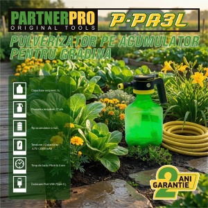 Pulverizator pe acumulator 3L PARTNER PRO P-PA3L Ceață fină / Jet concentrat