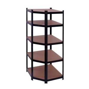 Raft de colț negru 70x45x180 cm pentru depozitare ROTOR - Img 2