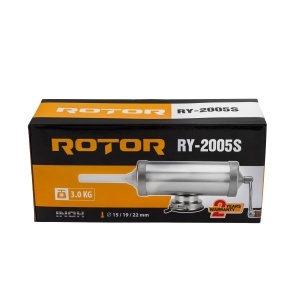 Aparat manual de facut carnati ROTOR RY-2005S, 3 kg, orizontal, inox alimentar, 3 palnii, fixare pe masa cu ventuza - Img 4