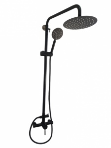 Coloana de dus MIXXUS SUS-003-J BLACK 20 cm baterie si para, monocomanda, furtun flexibil