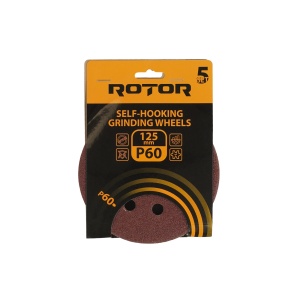 Disc abraziv pentru slefuitor cu excentric ROTOR 125 P60 - Pachet 5 bucati