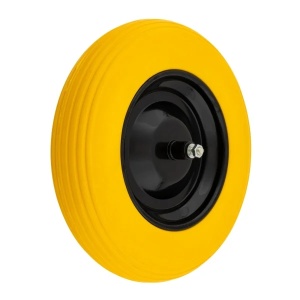 Roata poliuretanica pentru roaba ROTOR RRPN3.5-8B/L, 3.50-8, janta metalica, ax 14 x 136 mm inclus