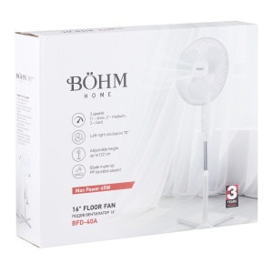Ventilator de podea 16" BÖHM BFD-40A, 45W, 3 trepte de viteză - Img 6