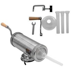 Aparat manual de facut carnati ROTOR RY-2005S, 3 kg, orizontal, inox alimentar, 3 palnii, fixare pe masa cu ventuza